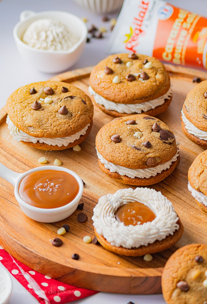 cookies sandwich crème vanille au caramel beurre salé