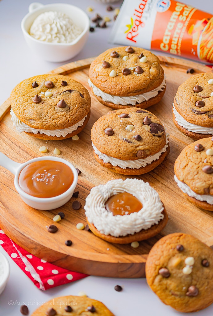 Cookies sandwich coeur caramel beurre salé