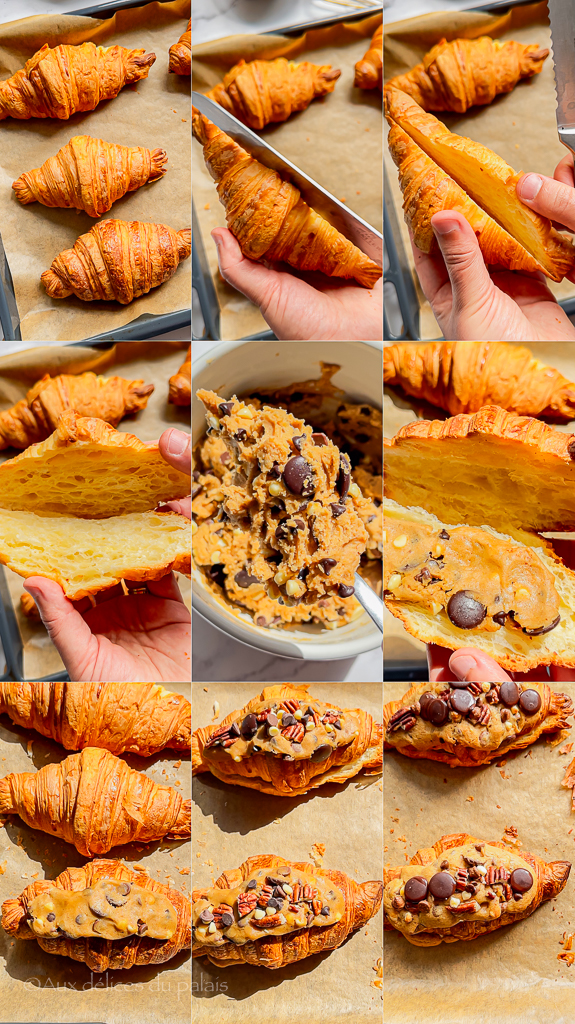 Croissant cookie pécan et pépites de chocolat