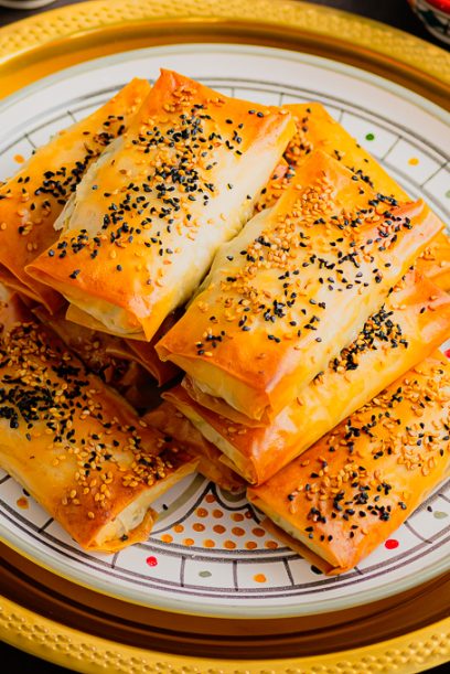 Bricks saumon fumé ricotta épinards au four