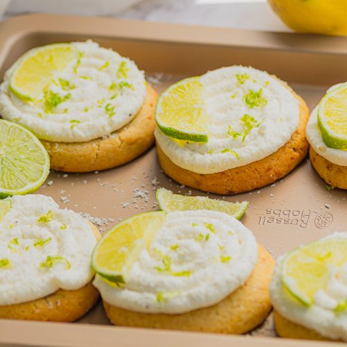 Cookies citron, noix de coco au glaçage vanille