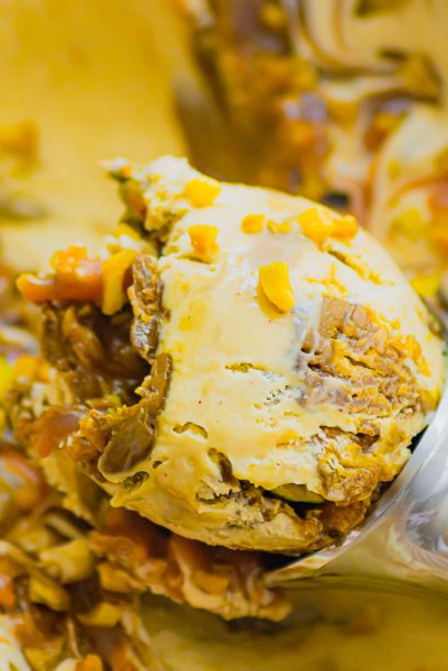 Glace à la pistache et caramel beurre salé (sans sorbetière)