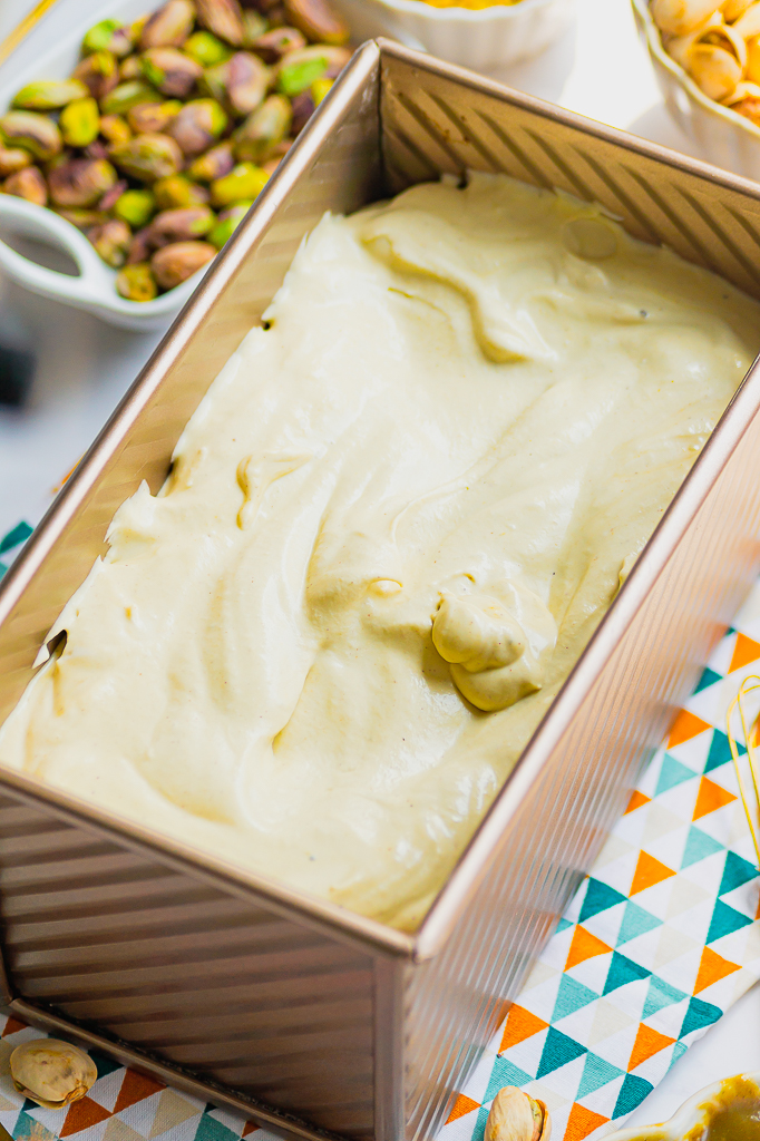 Recette Glace crèmeuse à la vanille pistache sans sorbetière