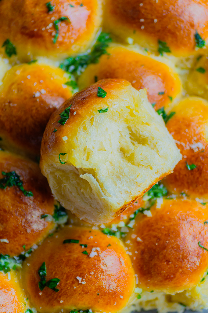 Petits pains au fromage ail et herbes (Pull-apart buns)