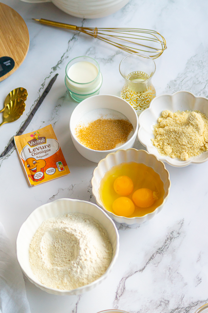 ingrédients pour gâteau moelleux amande vanille