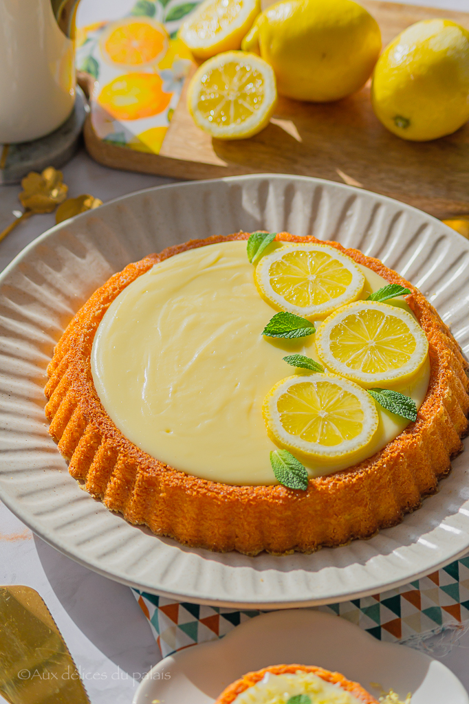 Basboussa fondante à la crème de citron au lait concentré sucré