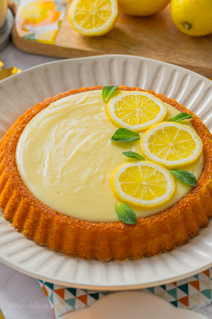 Basboussa fondante à la crème de citron au lait concentré sucré