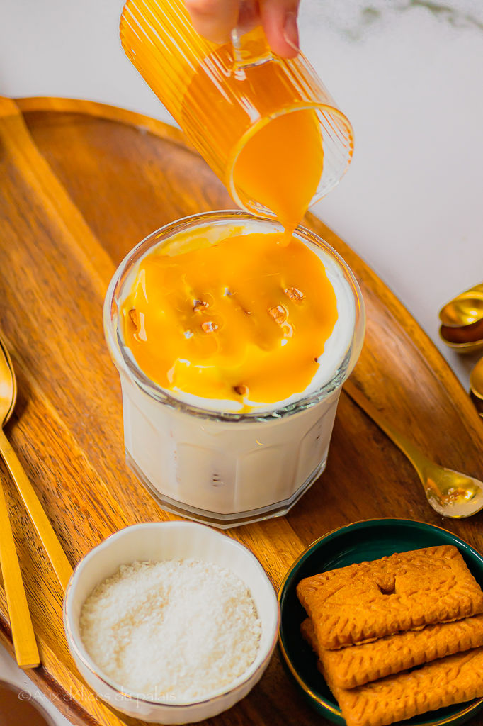 cheesecake japonais sans cuisson spéculos mangue coco