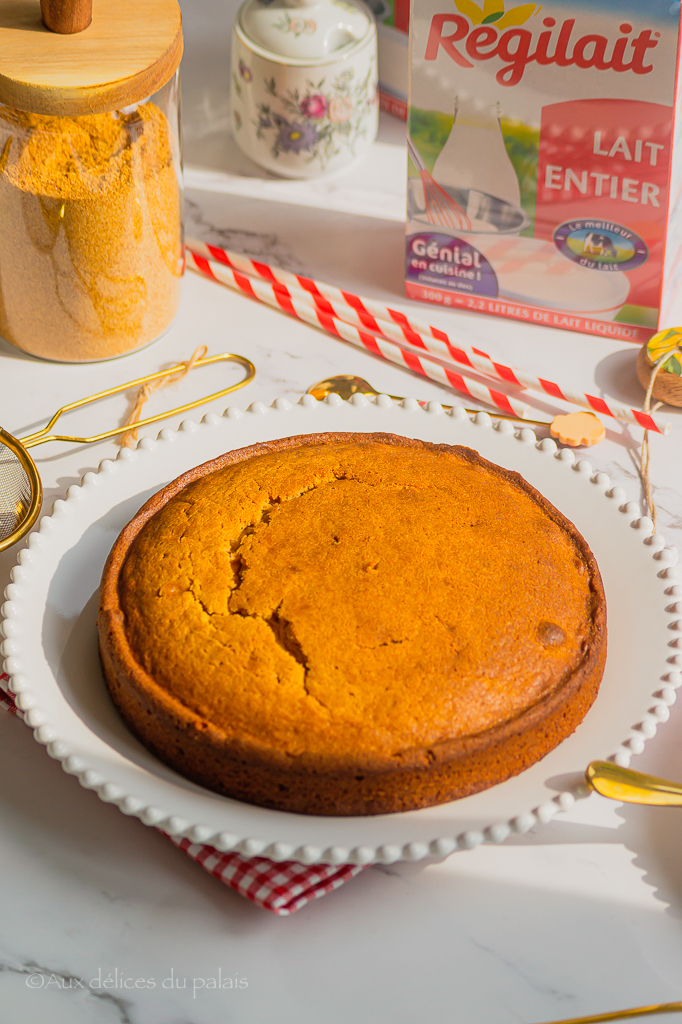 Recette gâteau à la poudre de lait doré et crème vanille