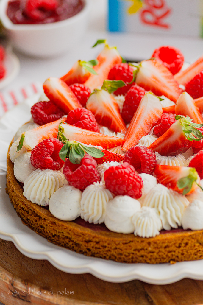 Tarte sablé breton aux fraises et framboises