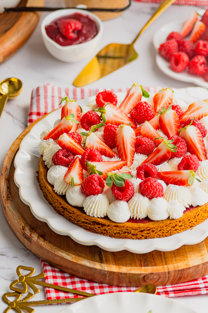 Tarte sablé breton aux fraises et framboises