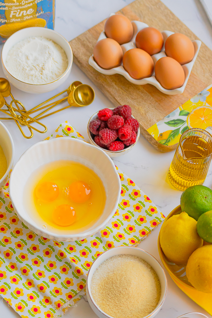 quels ingrédients pour gâteau ricotta framboise citron 