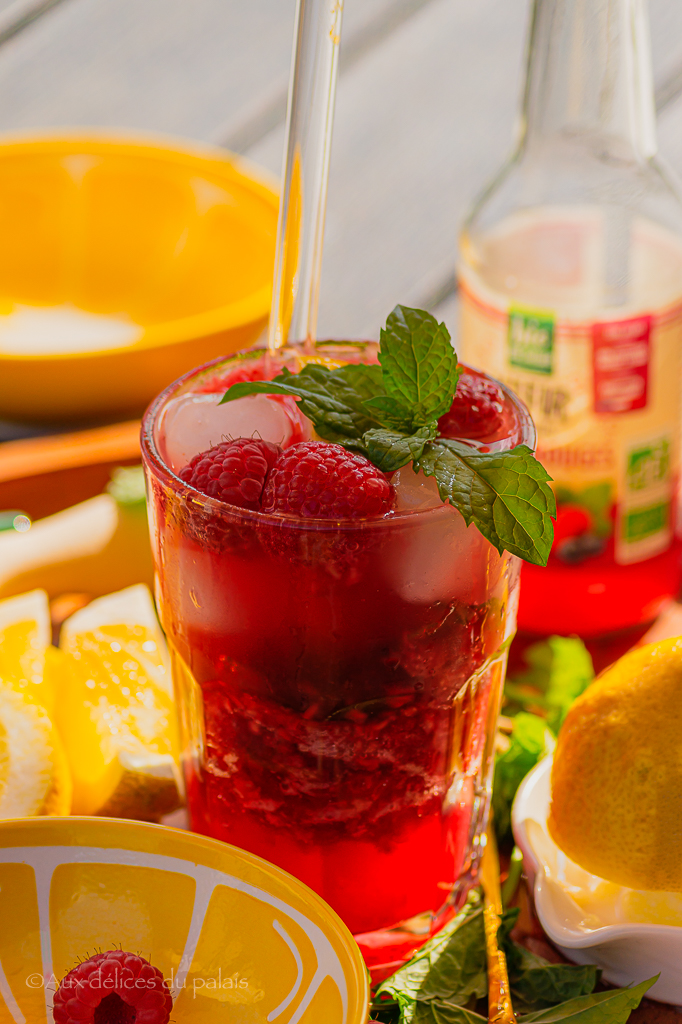 Mojito Kéfir Framboises Cocktail Sans Alcool Pétillant