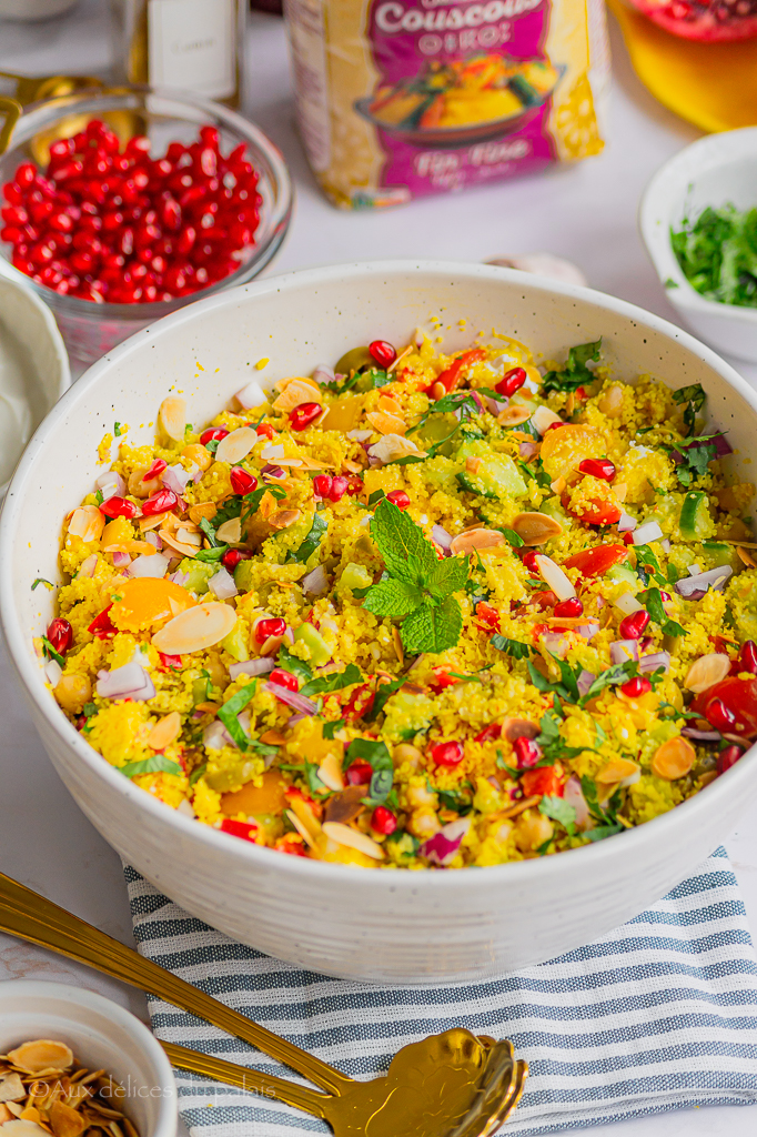 Recette salade de couscous aux pois chiches et légumes
