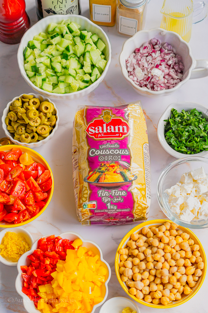 quels ingrédients pour salade de couscous orientale