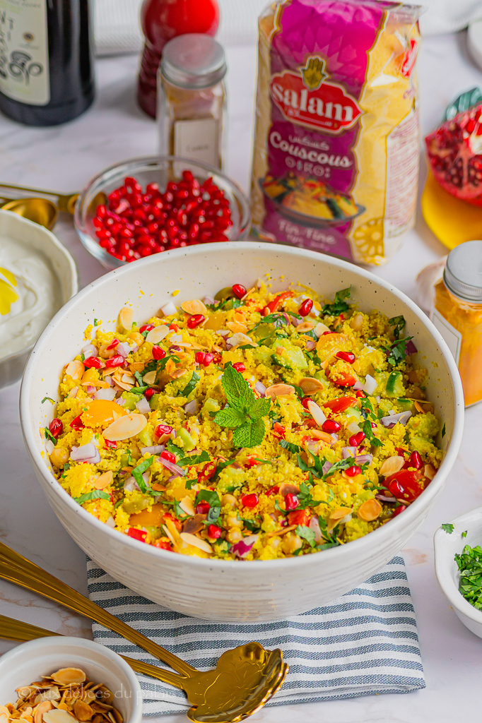 Salade de couscous méditerranéenne aux pois chiches